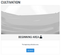The display when a cultivation area has been unlocked by a user.